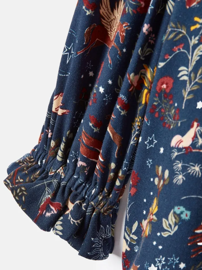 Joules Lottie 8211 Navy Printed Swing Blouse Girls Tops and Tshirts