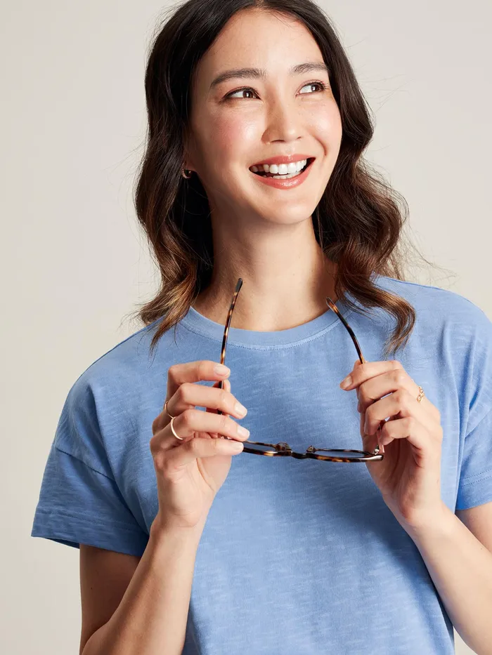 Joules Macey 8211 Blue Short Sleeve TShirt Women Tops