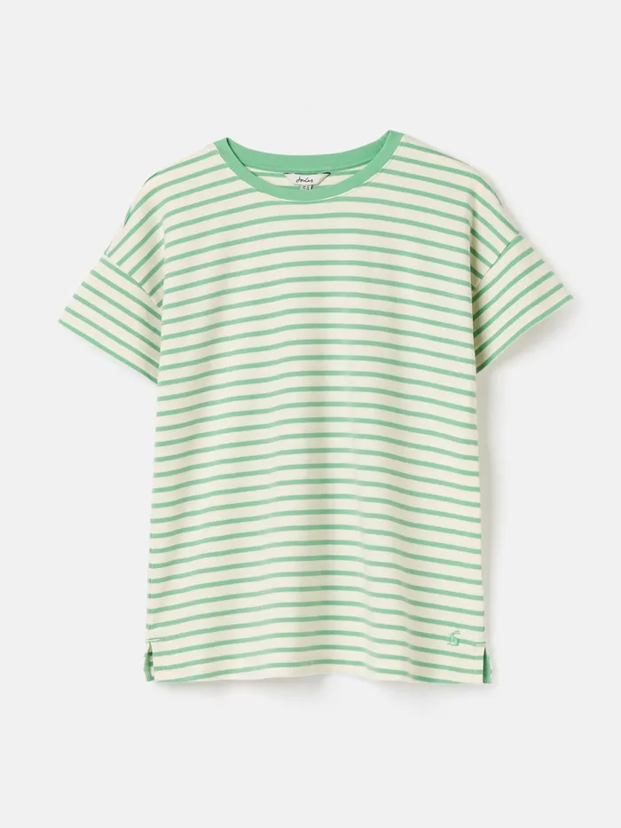 Joules Macey 8211 Green Striped Short Sleeve TShirt Women Tops