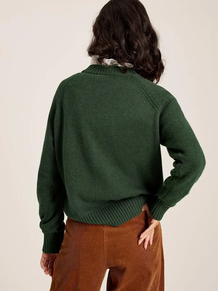 Joules Margot 8211 Green Dog Intarsia Knit Jumper Women Knitwear