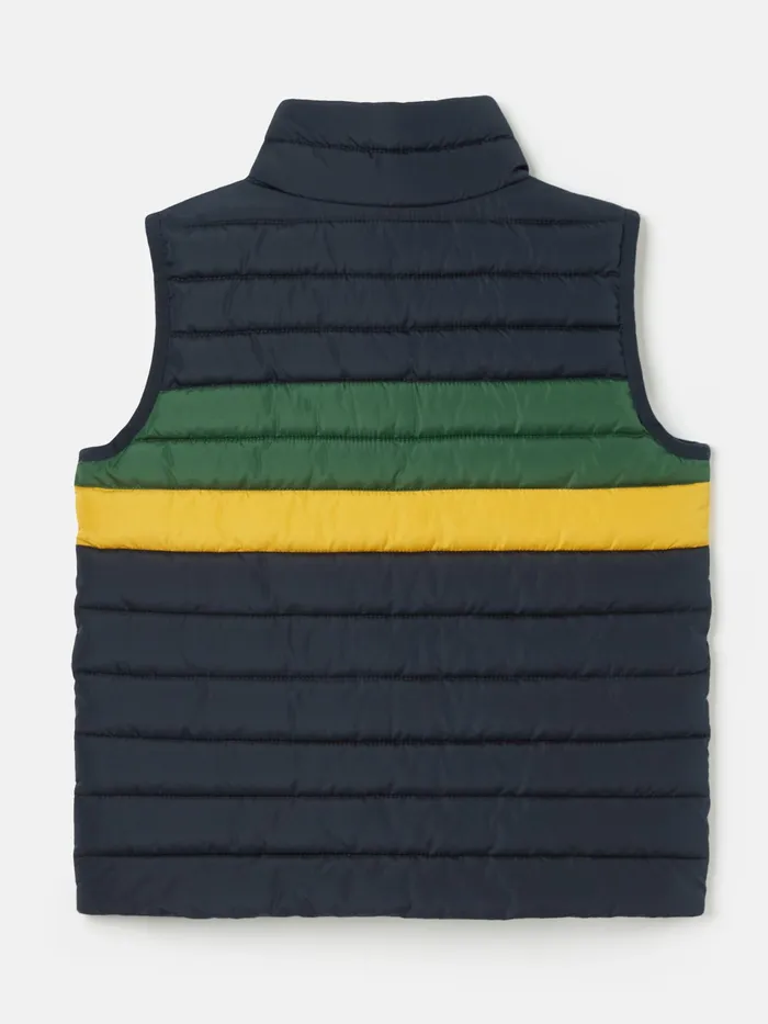 Joules Matchday 8211 Navy Blue Colourblock Showerproof Gilet Boys Gilets