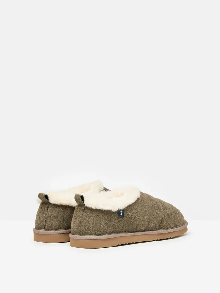 Joules Men039s Lazydays 8211 Tan Brown Faux Fur Lined Slippers Men Nightwear