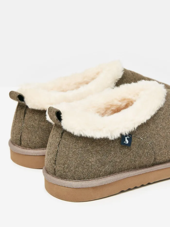 Joules Men039s Lazydays 8211 Tan Brown Faux Fur Lined Slippers Men Nightwear