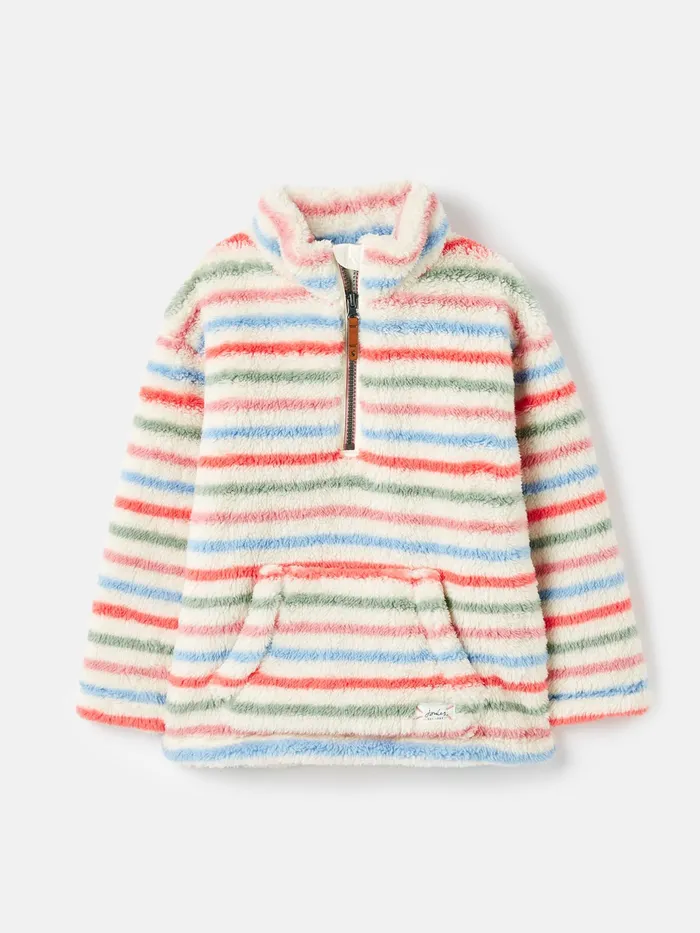 Joules Merridie 8211 Cream Quarter Zip Fleece Girls Coats and Jackets