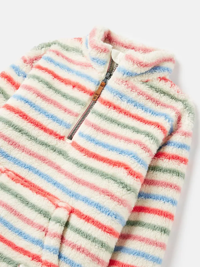 Joules Merridie 8211 Cream Quarter Zip Fleece Girls Coats and Jackets