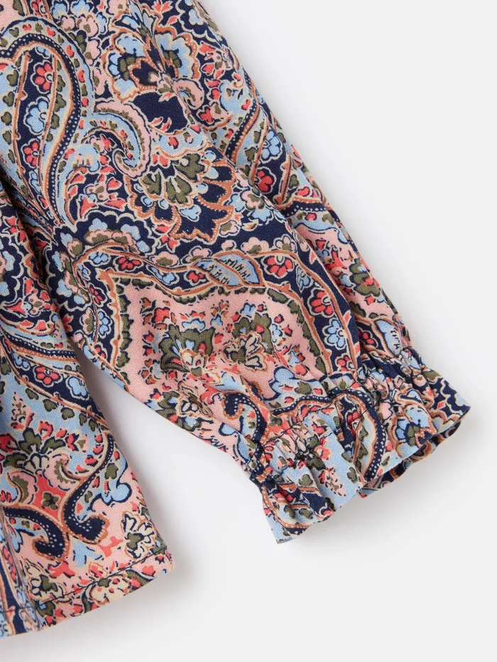 Joules Mia 8211 Pink Long Sleeve Paisley Blouse Girls Tops and Tshirts