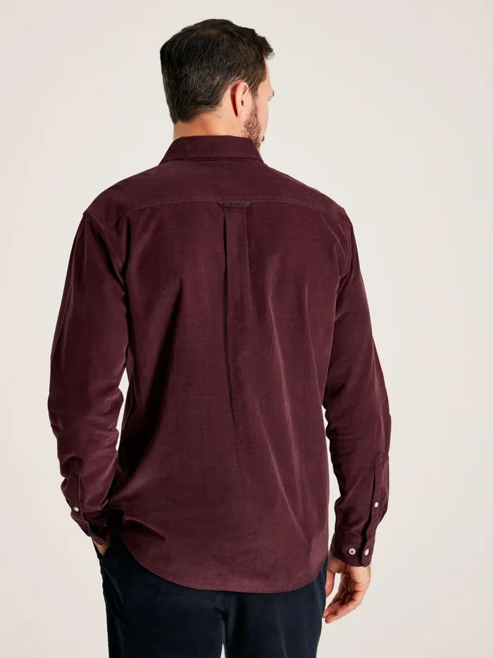 Joules Miller 8211 Wine Classic Fit Cord Shirt Men Shirts