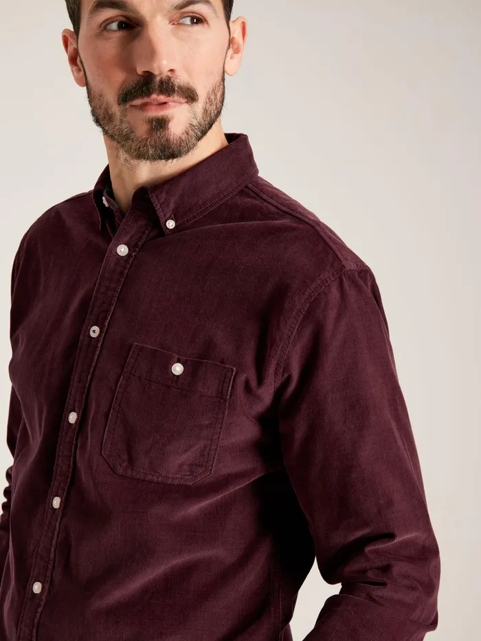Joules Miller 8211 Wine Classic Fit Cord Shirt Men Shirts
