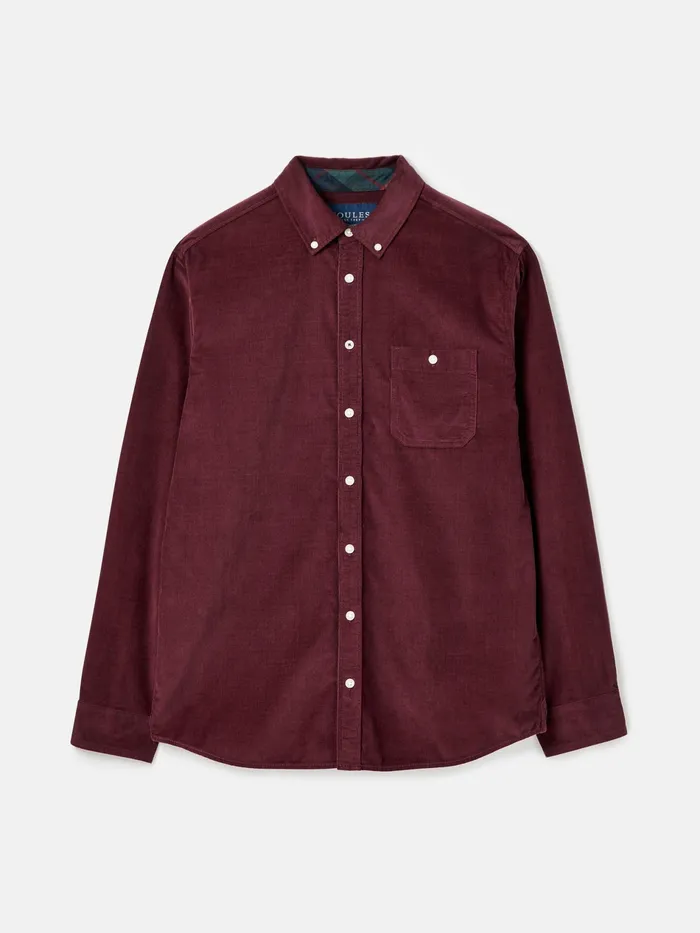 Joules Miller 8211 Wine Classic Fit Cord Shirt Men Shirts