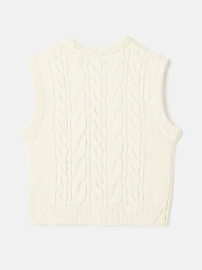 Joules Millie 8211 Cream Knitted Vest Girls Knitwear