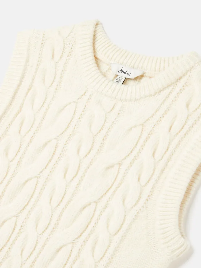 Joules Millie 8211 Cream Knitted Vest Girls Knitwear