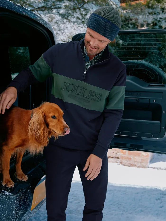 Joules Milton 8211 Navy Quarter Zip Sweatshirt Men Sweatshirts and Hoodies
