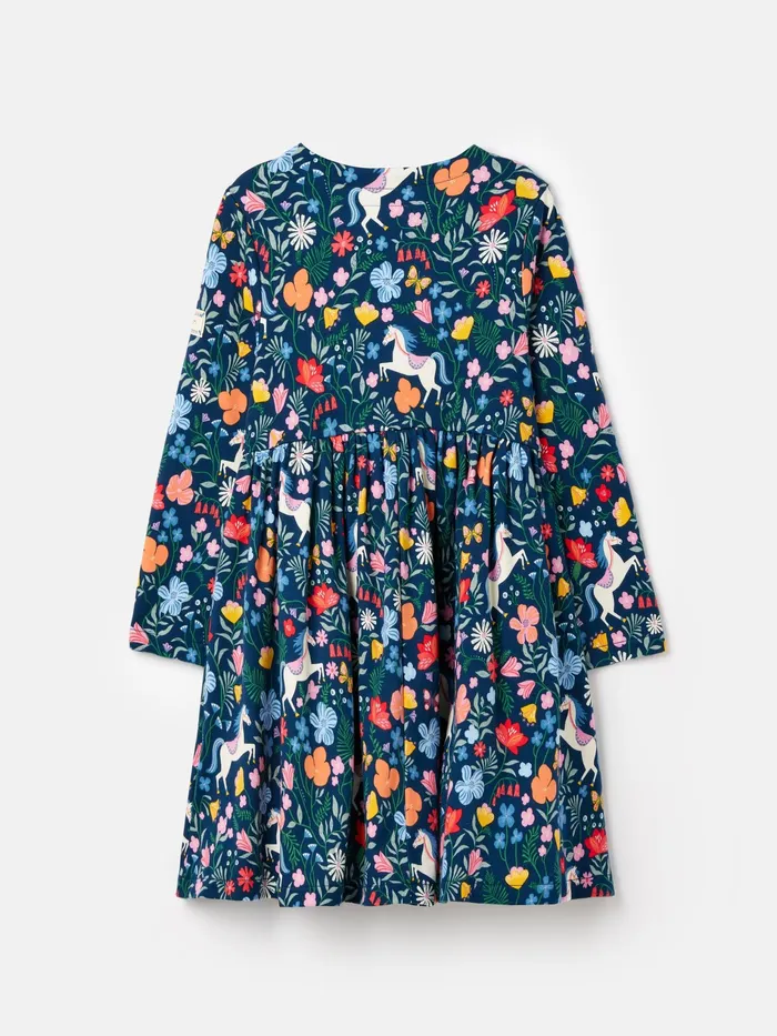 Joules Nancy 8211 Navy Blue Long Sleeve Jersey Dress With Pockets Girls Dresses