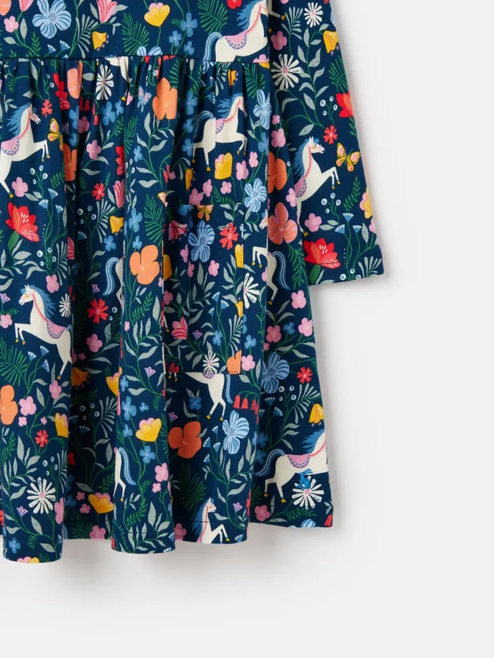 Joules Nancy 8211 Navy Blue Long Sleeve Jersey Dress With Pockets Girls Dresses
