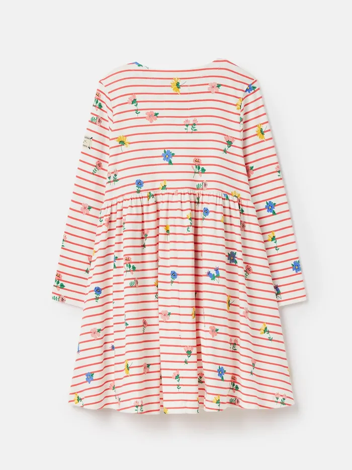 Joules Nancy 8211 Pink Long Sleeve Jersey Dress With Pockets Girls Dresses