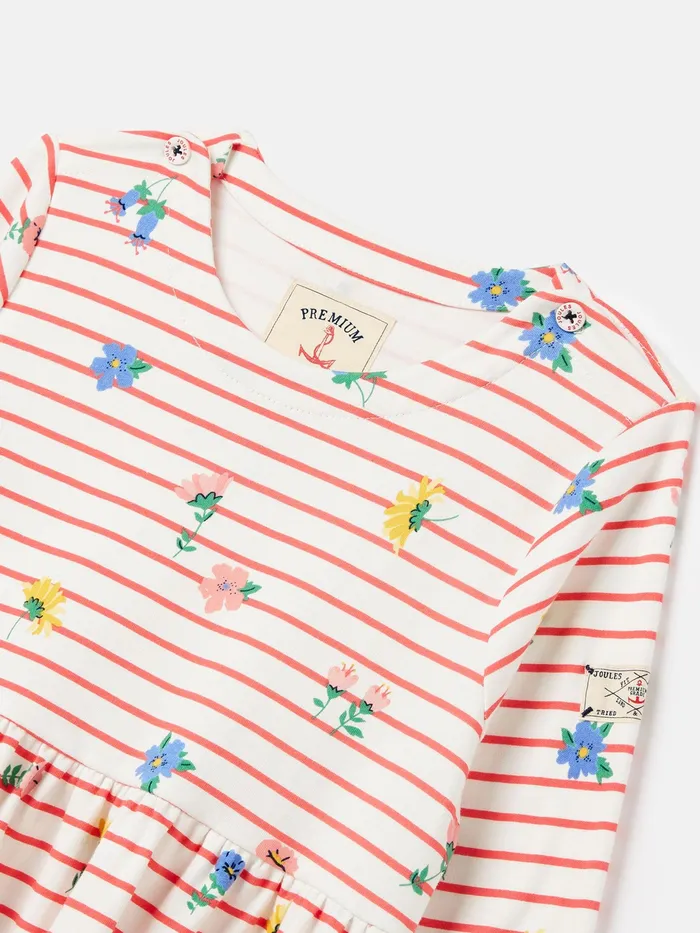 Joules Nancy 8211 Pink Long Sleeve Jersey Dress With Pockets Girls Dresses