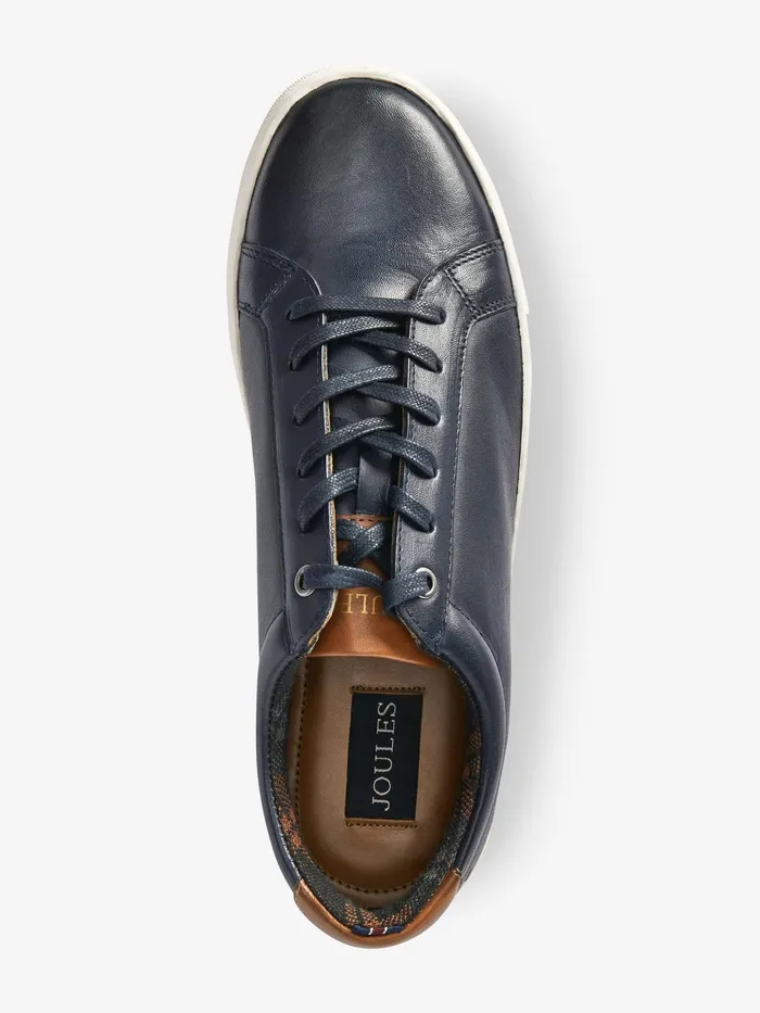 Joules Navy Blue Leather Trainers Men Trainers