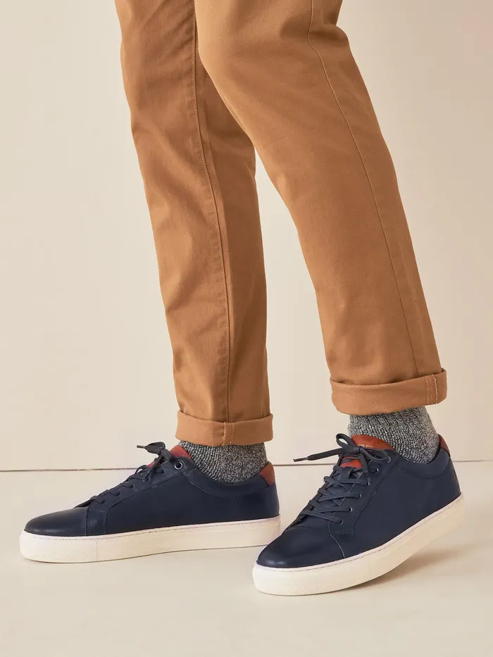 Joules Navy Blue Leather Trainers Men Trainers