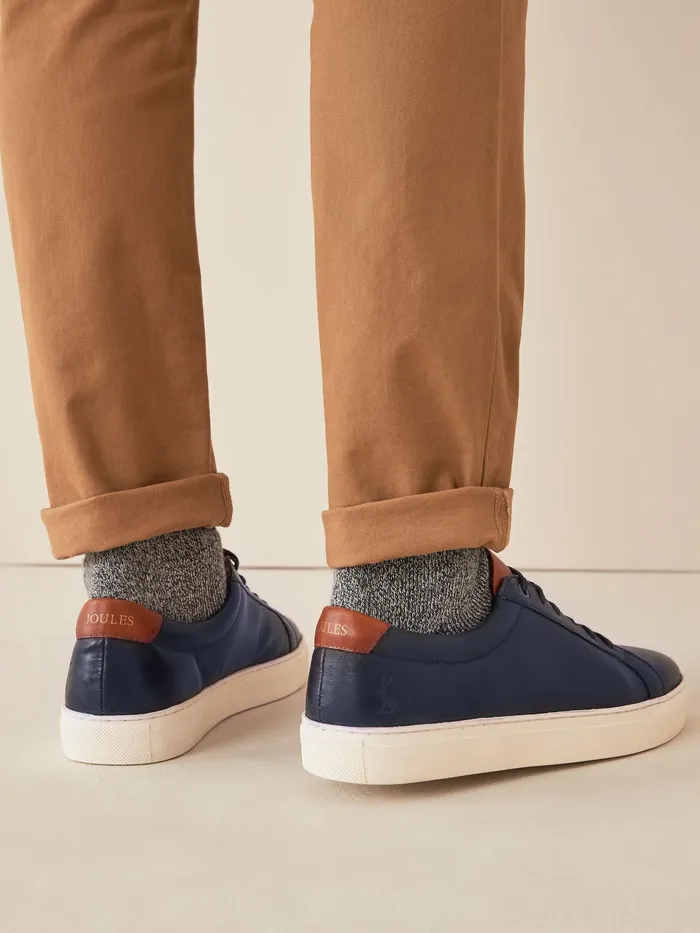 Joules Navy Blue Leather Trainers Men Trainers
