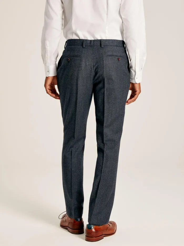 Joules Navy Slim Fit Wool Suit Trousers Men Suits