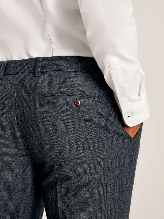 Joules Navy Slim Fit Wool Suit Trousers Men Suits