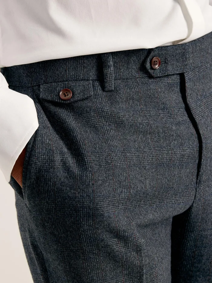 Joules Navy Slim Fit Wool Suit Trousers Men Suits
