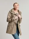 Joules Padstow 8211 Mushroom Brown Waterproof Raincoat With Hood Women Raincoats