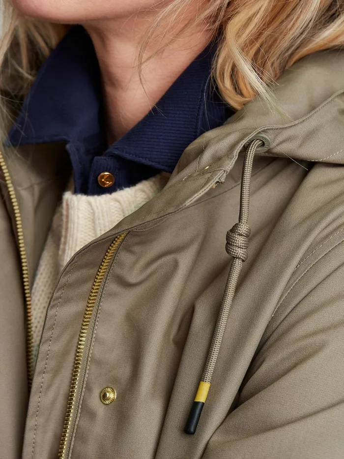 Joules Padstow 8211 Mushroom Brown Waterproof Raincoat With Hood Women Raincoats
