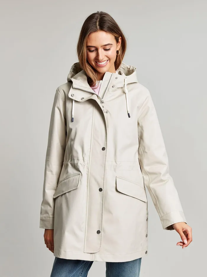 Joules Padstow 8211 Neutral Waterproof Raincoat With Hood Women Coats and Jackets Joules Padstow 8211 Neutral Waterproof Raincoat With Hood Women Coats and Jackets