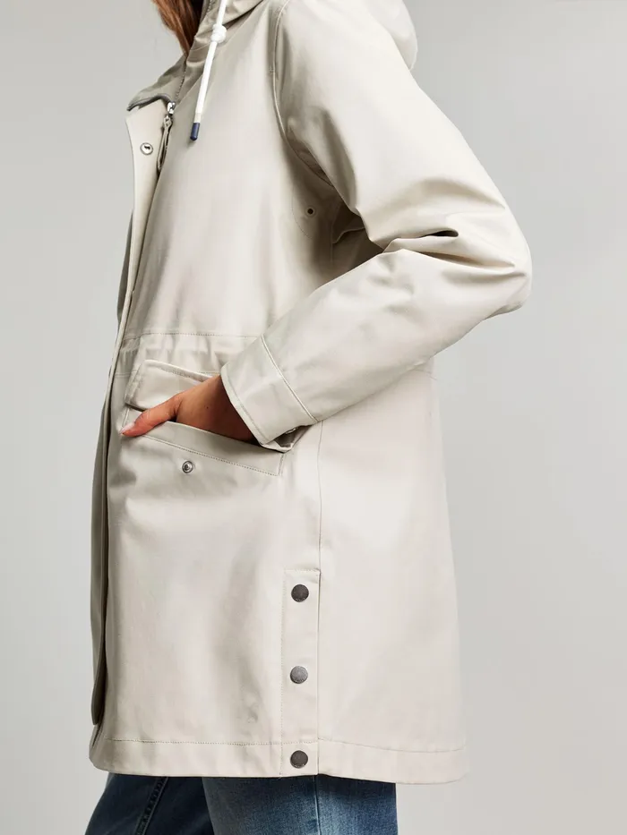 Joules Padstow 8211 Neutral Waterproof Raincoat With Hood Women Coats and Jackets