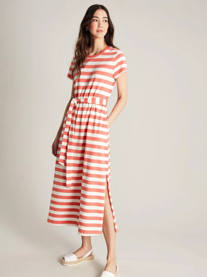 Joules Paloma 8211 Pink Jersey Long Dress Women Dresses
