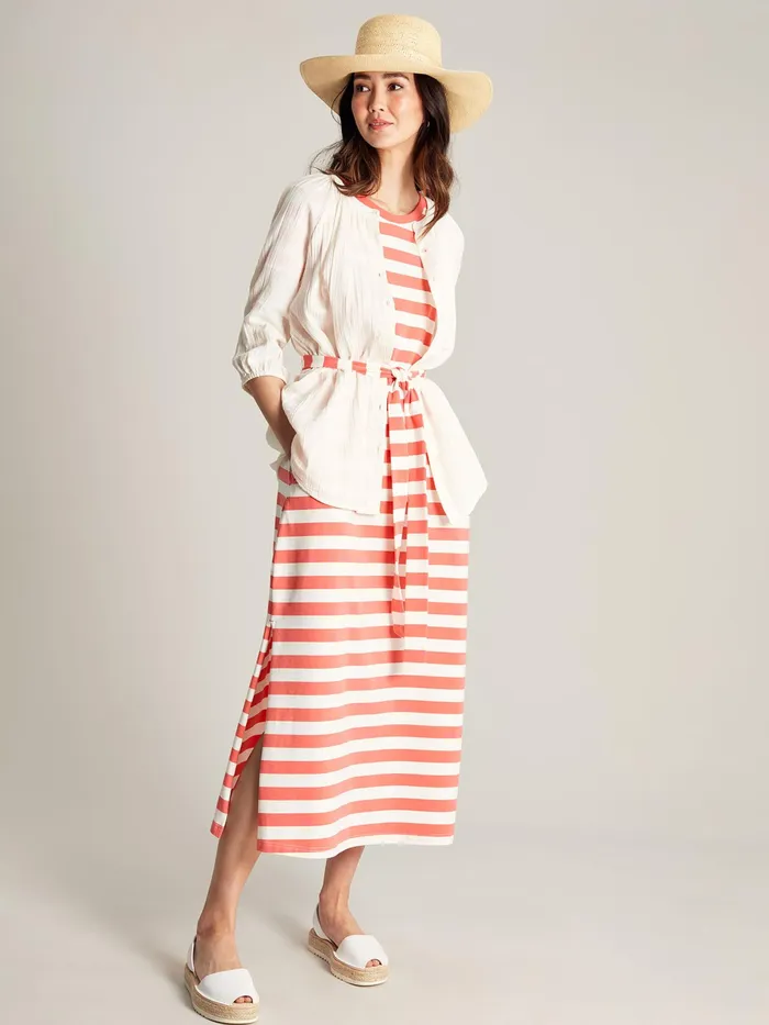 Joules Paloma 8211 Pink Jersey Long Dress Women Dresses