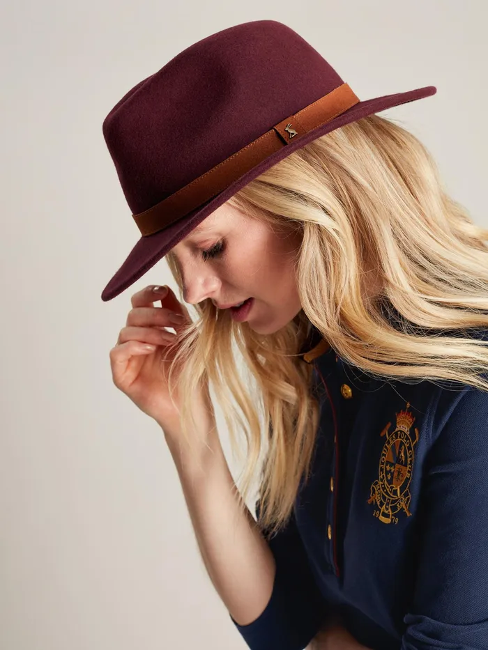 Joules Red Fedora Women Hats