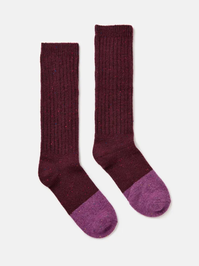 Joules Red Purple Wool Blend Socks Women Socks and Tights