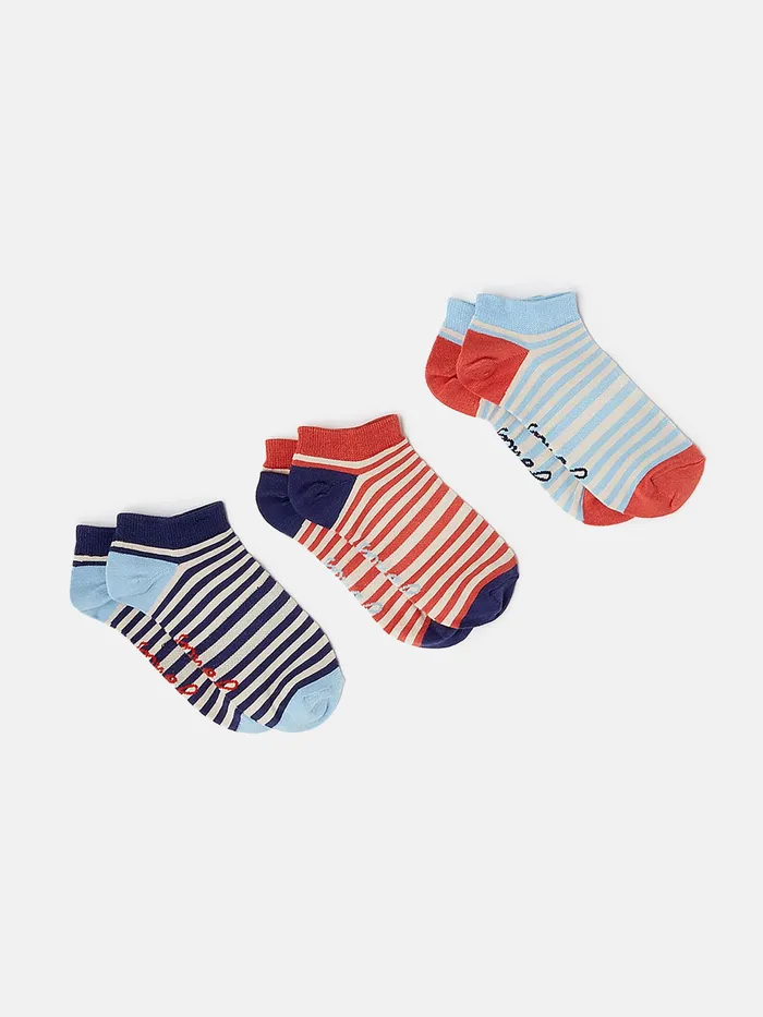 Joules Rilla 8211 Blue 3 Pack Trainer Socks Women Socks and Tights