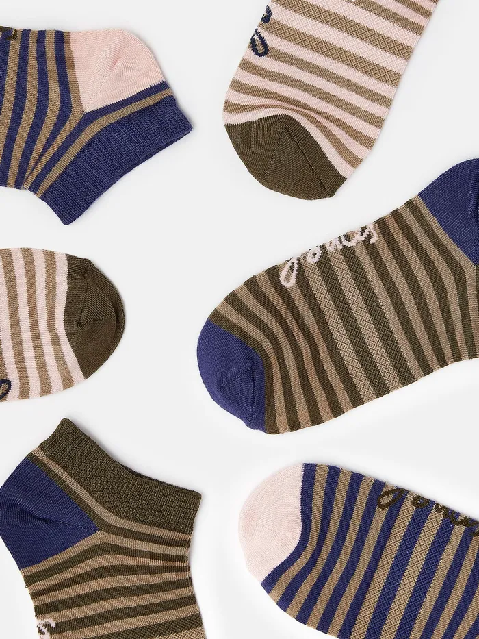 Joules Rilla 8211 Pink 3 Pack Trainer Socks Women Socks and Tights