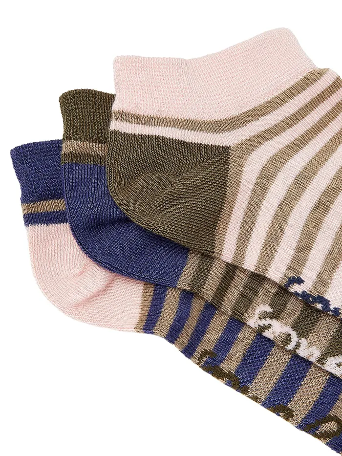 Joules Rilla 8211 Pink 3 Pack Trainer Socks Women Socks and Tights