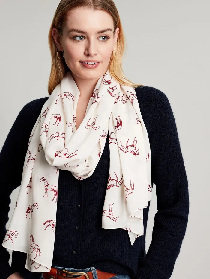 Joules Shows 8211 Red Printed Scarf Women Scarves