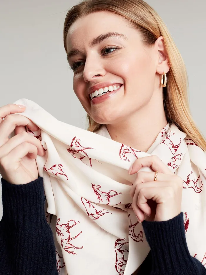 Joules Shows 8211 Red Printed Scarf Women Scarves