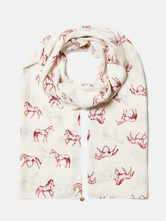 Joules Shows 8211 Red Printed Scarf Women Scarves
