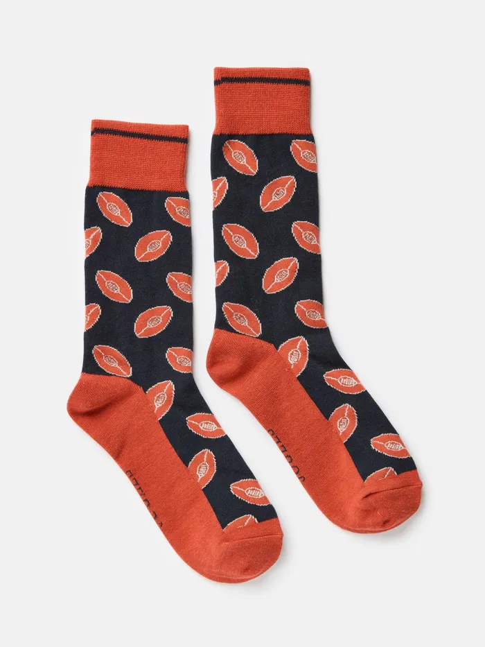 Joules Single Socks 8211 OrangeNavy Stripe Men Socks