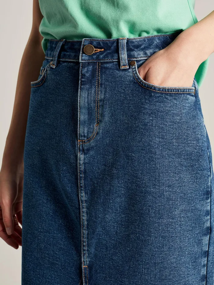 Joules Taylor 8211 Blue Denim Front Split Skirt Women Skirts