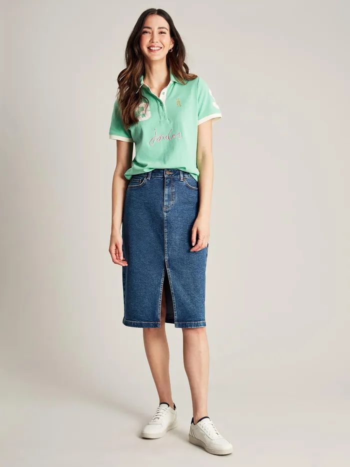 Joules Taylor 8211 Blue Denim Front Split Skirt Women Skirts