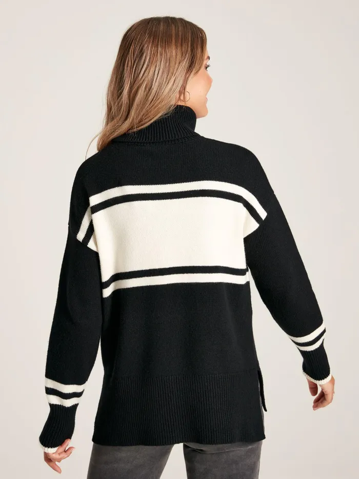 Joules Tilda 8211 BlackCream Snowflake Jumper Women Knitwear