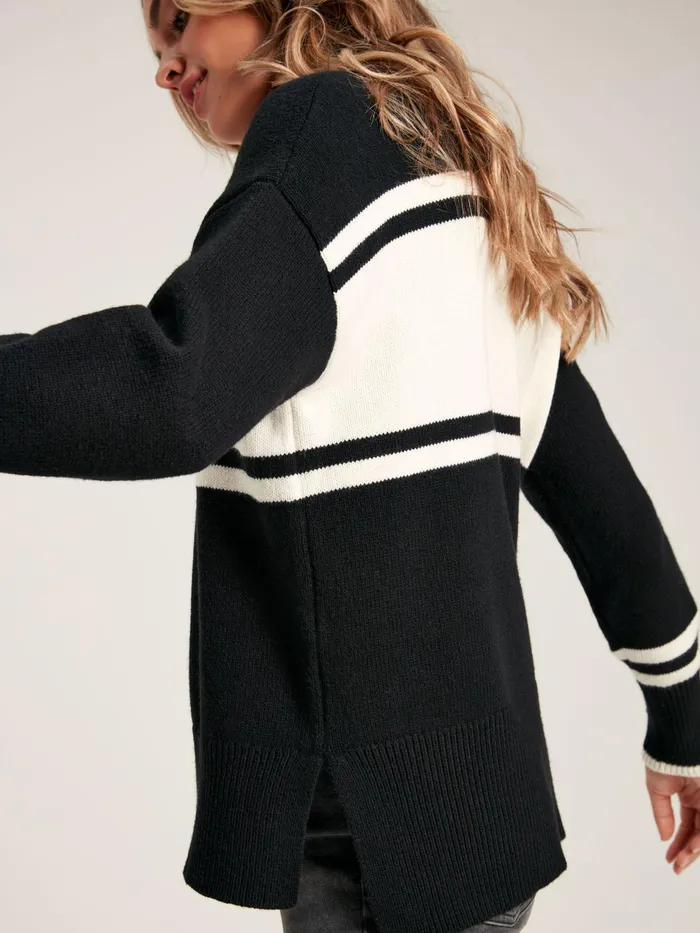 Joules Tilda 8211 BlackCream Snowflake Jumper Women Knitwear