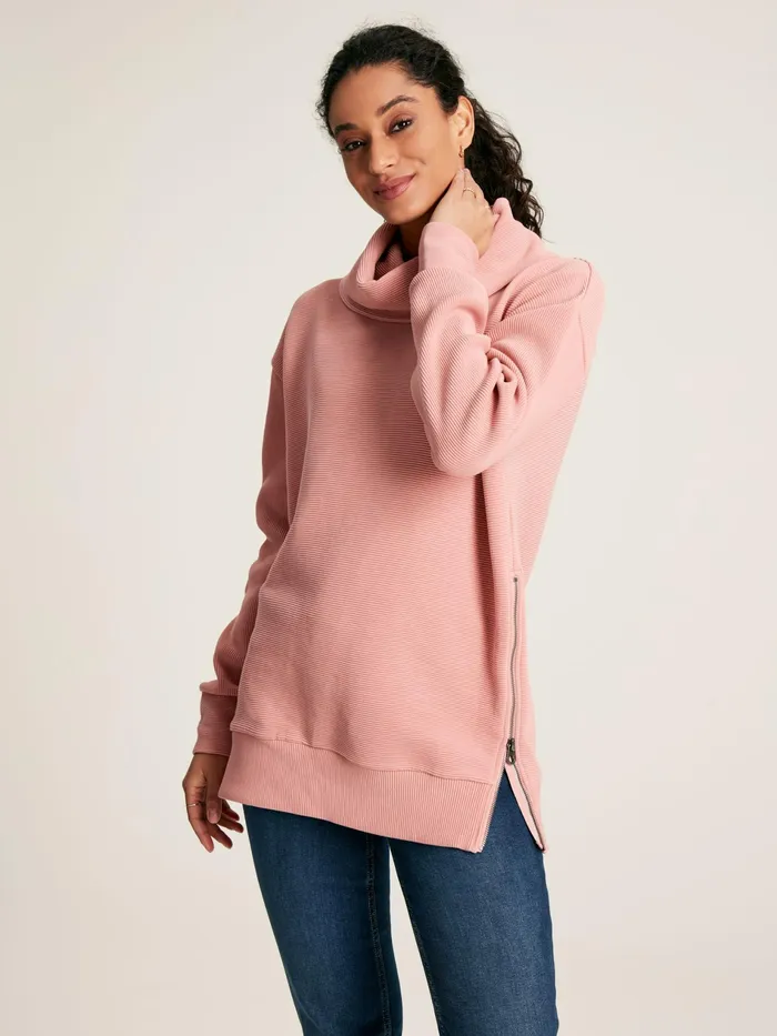 Joules Willow 8211 Pink Cowl Neck Sweatshirt Women Sweatshirts and Hoodies