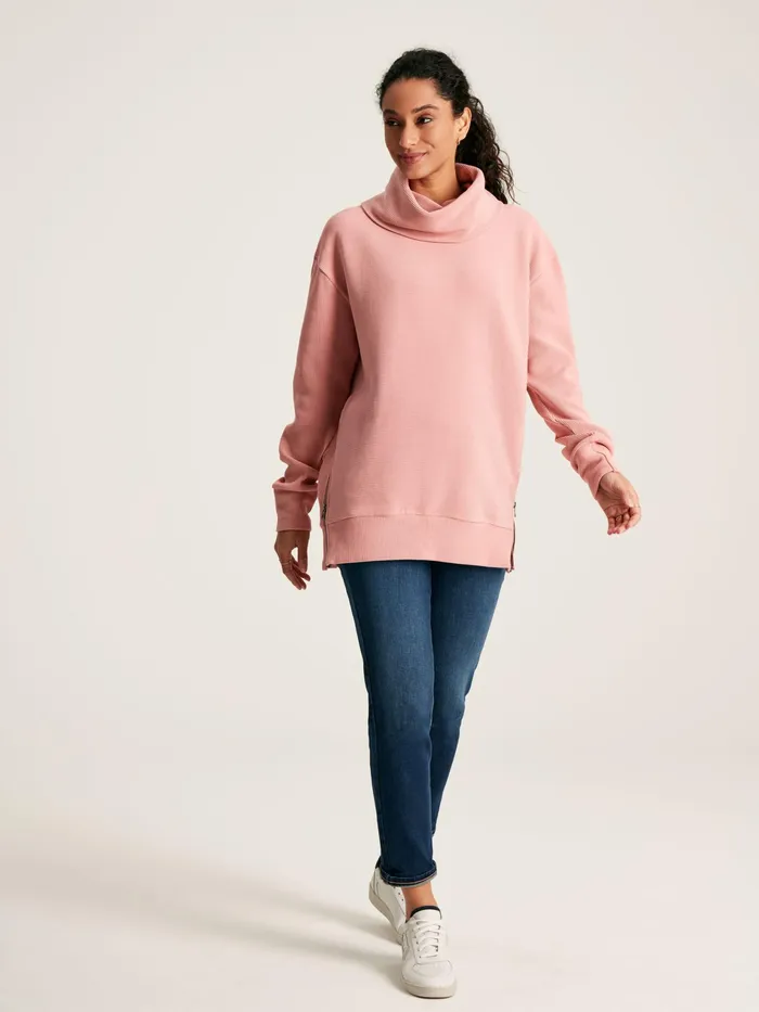 Joules Willow 8211 Pink Cowl Neck Sweatshirt Women Sweatshirts and Hoodies