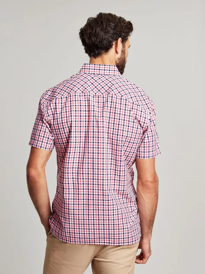 Joules Wilson 8211 Pink Short Sleeve Classic Fit Shirt Men Shirts