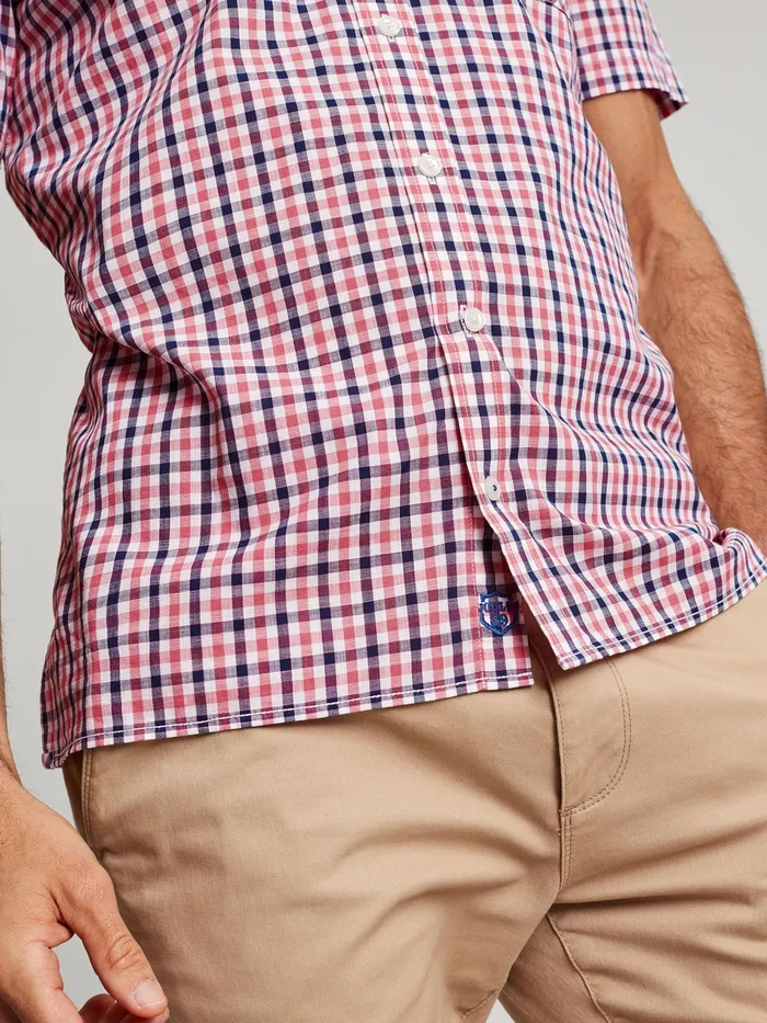 Joules Wilson 8211 Pink Short Sleeve Classic Fit Shirt Men Shirts