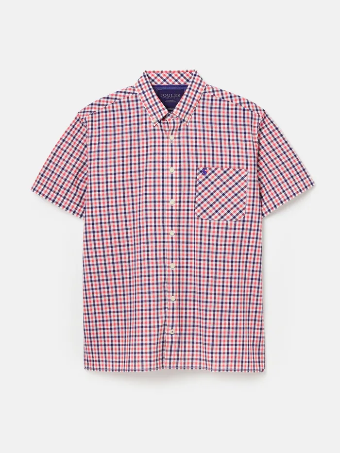 Joules Wilson 8211 Pink Short Sleeve Classic Fit Shirt Men Shirts